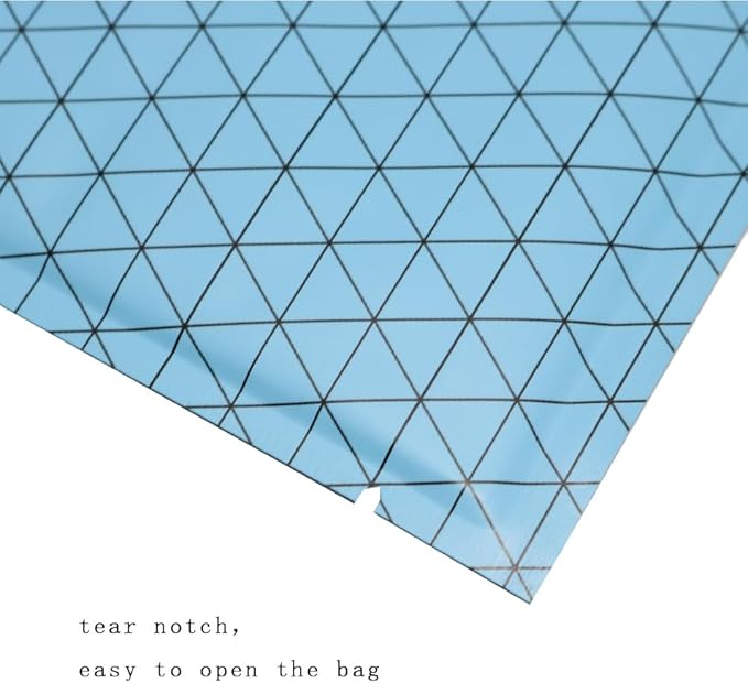 100 PCS 4 Mil Thick Open Top Heat Seal Bags, PET+AL+PE Mylar Bags with Easy Tear Notch, Resealable Heat Sealable Pouch for Food Storage, Packaging, Not Vacuum Bags (Blue, 10 * 15CM/4.0"*6.0")