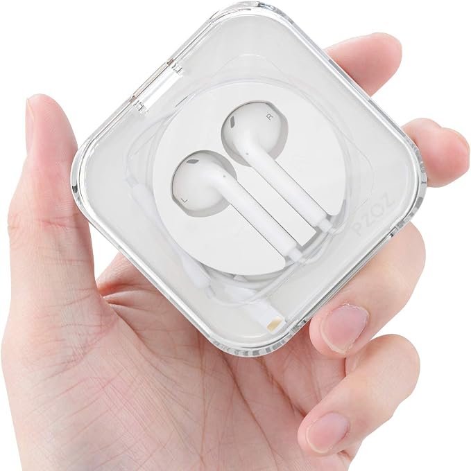 pzoz Earbuds Case Compatible for Apple iPhone/iPad/iPods EarPods, Earphones Cord Organizer Cover Wired Manager Holder Wrap Winder Mini Storage Carrying Cable Management (Earbuds)