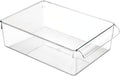 iDesign Fridge Storage Bin with Handle, Clear | Fridge Tray, For Cheeses and Snacks