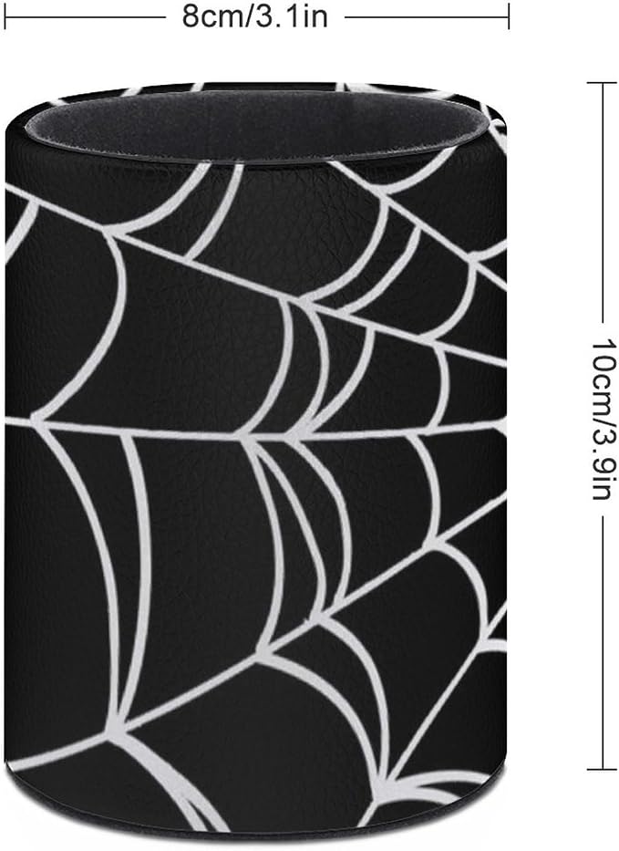 Spider Web Pen Holder Pencil Cup for Desk Organizer | Cute Makeup Brush Holder PU Multifunctional Office Suppliesfor Decor Home Classroom School
