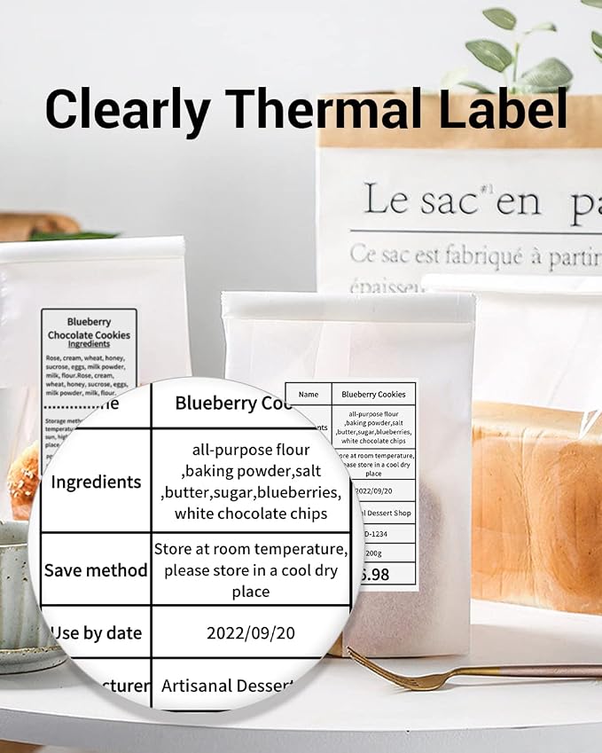 Phomemo Thermal Sticker Labels- 2.36"x 3.15"(60x80mm) Thermal Label for M221/M220/M250/M260, for Barcode/Address/Mailing/Logo/Business/Home Tag, 1 Roll, 90 PCS