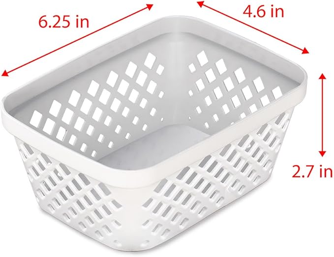 Glad Plastic Storage Basket Set - Multipurpose Drawer Trays, Kitchen Pantry Containers, and Bathroom Bins - Small Organizers, White, 6.25" L x 4.6" W x 2.7" H, 9 Count (Pack of 4)