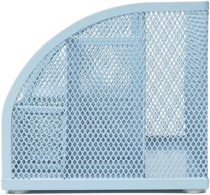 Annova Mesh Desk Organizer Office with 7 Compartments + Drawer/Desk Tidy Candy/Pen Holder/Multifunctional Organizer (New Blue23)