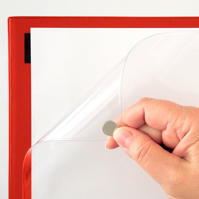StoreSMART® Magnetic Closure Pockets - Magnetic-Back - 11" x 17" - 100-pack - Red - MCP3512MB-R-100