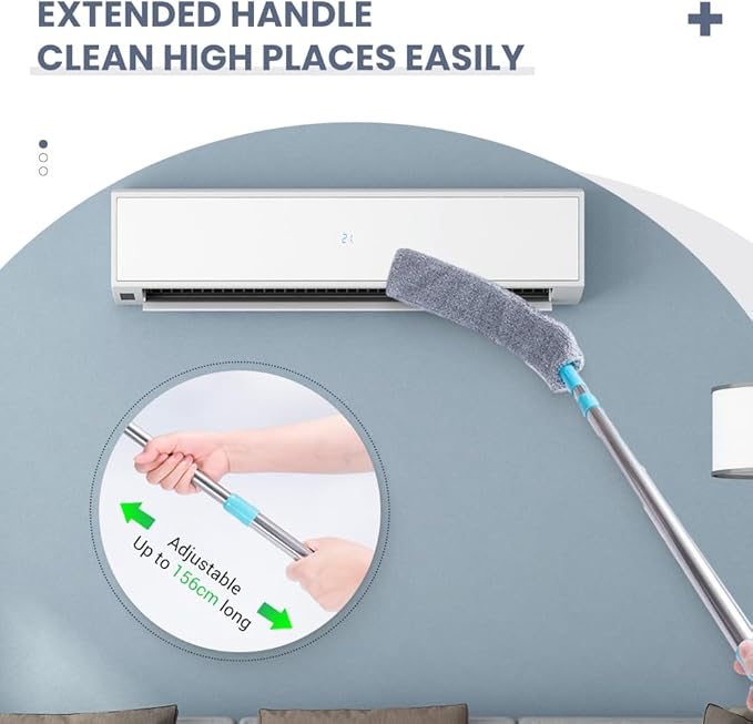 2026 New Retractable Gap Dust Cleaner, Upgraded Extendable Microfiber Duster with Bendable & Removable Head, Washable Dusting Brush for Home, Kitchen, Car & Hard-to-Reach Areas (2)