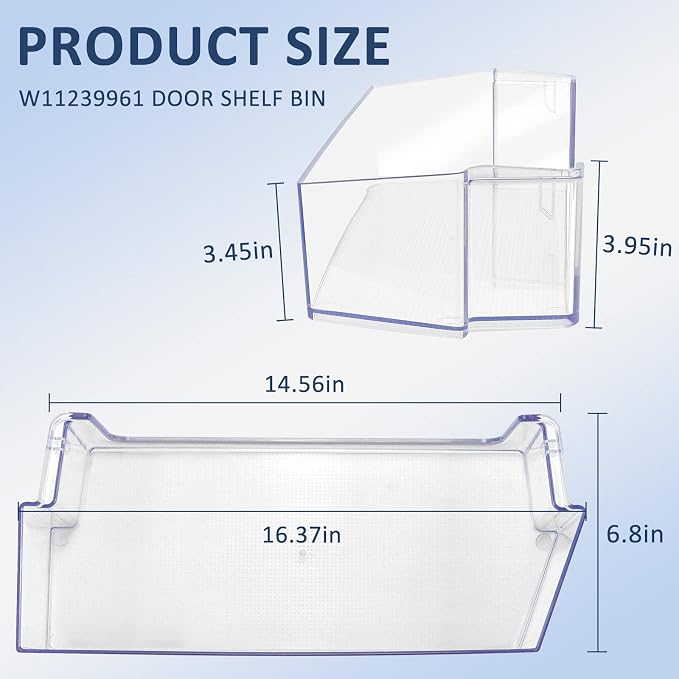 W11239961 W10900538 Door Shelf Bin with Additional Egg Tray | Compatible for Whirlpool Refrigerator Door Shelf/Whirlpool Fridge Door Shelves/Whirlpool Fridge Door Shelf Bin by MIFLUS