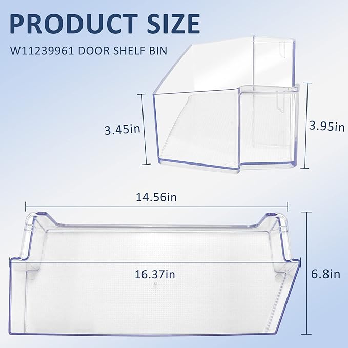 W11239961 W10900538 Door Shelf Bin Replacement Compatible for Whir.lpool | Refrigerator Shelf Replacement of AP6333410 4591452 PS12578777 WRS325SDH WRS311SDH Whirl.pool Fridge Door Shelves-by MIFLUS