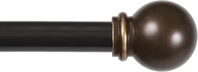 Kenney Chelsea Ball End Window Curtain Rod, Adjustable 28-48 Inch Extendable Rod Set, Oil Rubbed Bronze