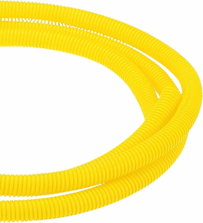 DMiotech 10ft Wire Loom Split Tubing 5/8 Inch(15.9mm) ID, Cord Protectors from Pet Flexible Conduit Cable Management for Office Home Garden, Yellow