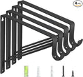 4-Pack Closet Rod Bracket, 10.8x10.8Inch Closet Shelf Brackets Heavy Duty Wall Mounted, Matte Black Steel Closet Rod Support Brackets Holder, 300 Lbs Load Capacity with Anchors Screws