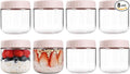 SHOWIN Overnight Oats Containers with Lids, 10oz Glass Jars with Lids 8 pcs, Pink, Wide Mouth Mason jars for Salad, Yogurt, Snacks, Meal Prep