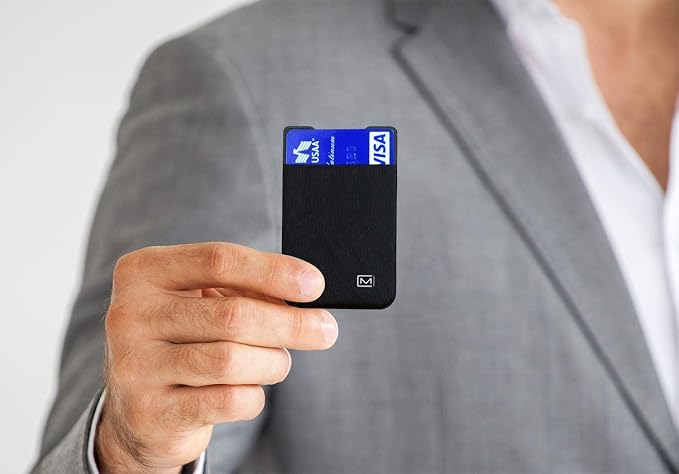 Modern Carry Ultra Thin Wallet for Men & Women, Single Pocket or 2 Slot Options, Slim Stretch Fabric Minimalist Front Pocket Card Holder
