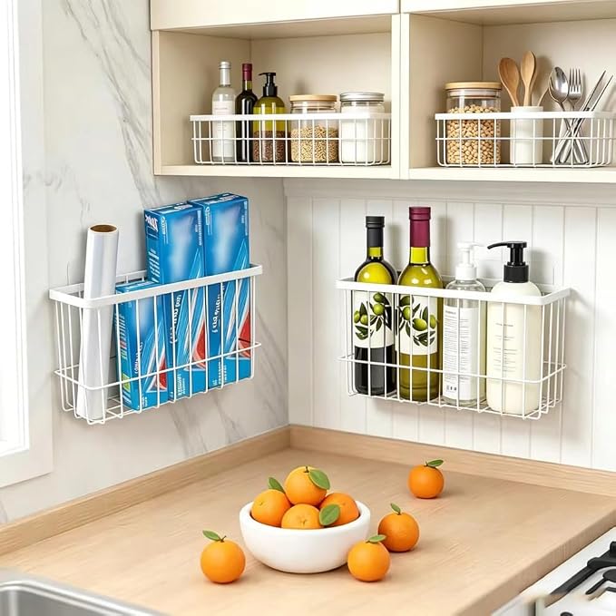 Over the Cabinet Door Organizer 2 Pack, Self Adhesive cabinet door organizer Pantry Door Organizer, Inside Cabinet Storage, Cutting Board Organizer Wall Mounted, Home Organization
