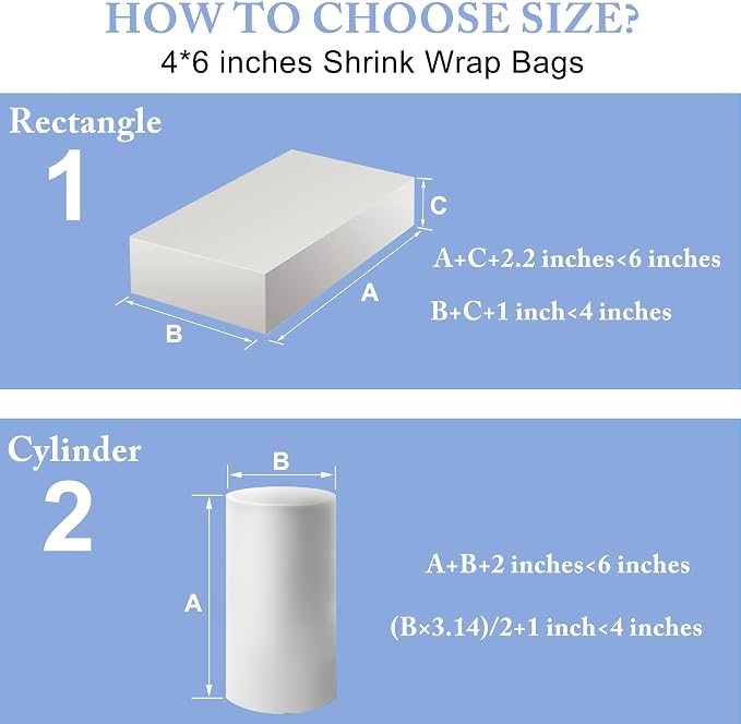 Shrink Wrap Bags, 400Pcs 4x 6 Inches Clear PVC Heat Seal Bags Film for Soap Sleeve Packaging, Bath Bomb,Jars,Gift,Tumbler for Homemade DIY Projects