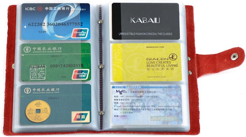 boshiho Leather Credit Card Holder Business Card Case Book Style 90 Count Name ID Card Holder Book