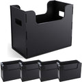 4 Pcs Portable Desktop File, Side Handles, Filing Organizer, Hanging File Folders, Letter Size for Schools Office Home (Black)