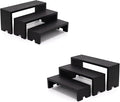 Yikaroeli 2 Set Black Display Risers Small Wooden Perfume Riser for Display Stand 6Pcs 3 Tiered Cologne Shelf Men Organizer Wood Racks Cupcake Stands