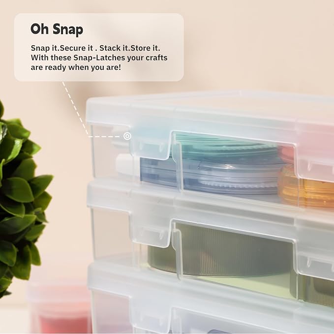 novelinks Clear Pencil Box and Small Plastic Storage Containers with Lids | 6 Pack Small + 6 Pack Medium, Board Game Storage Containers, Task Boxes for Special Education, Balloon Storage Organizer