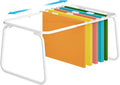 Marbrasse Hanging File Folder Frame, Adjustable Letter Size File Holder 16-25 Inches, Metal File Cabinet Rails for Office, Home, School, White