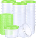 Sieral 36 Pack 8 oz Freezer Containers with Lids Reusable Deli Freezer Storage Containers Stackable Plastic Thick Twist Top Jars for Takeout Food Round Wide Mouth Lunch Snack (Green)