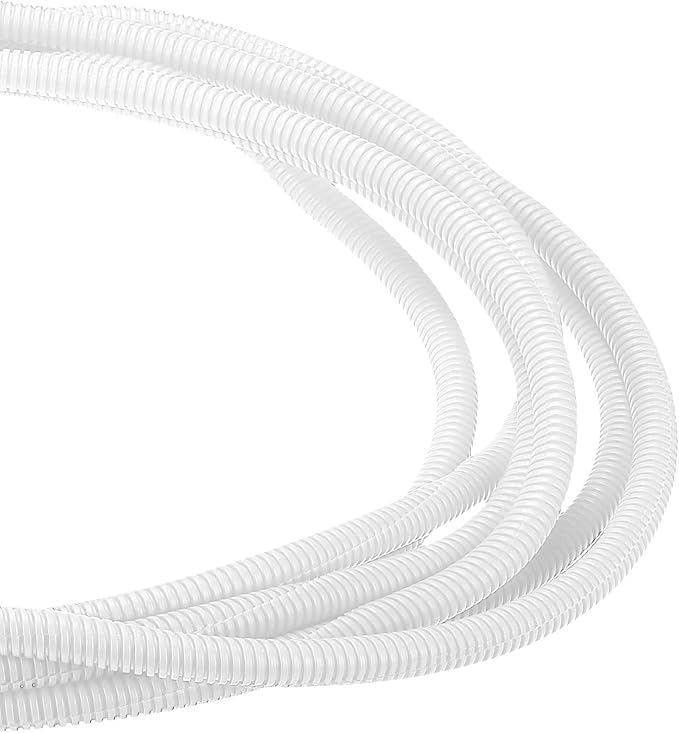 DMiotech 20ft Wire Loom Split Tubing 3/8 Inch(9.5mm) ID, Cord Protectors from Pet Flexible Conduit Cable Management for Office Home Garden, White