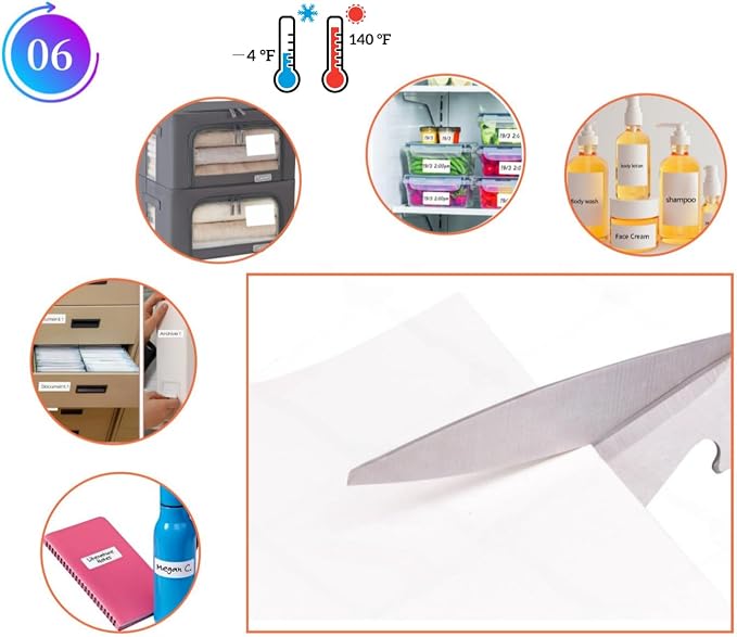 100 4" x 6" Organizing Labels for Storage Bins White Blank Large Label | Organization Name Stickers for Containers Box Bin Kitchen Storage, Moving Shipping Packing , Proof-Water/Oil, Sticky