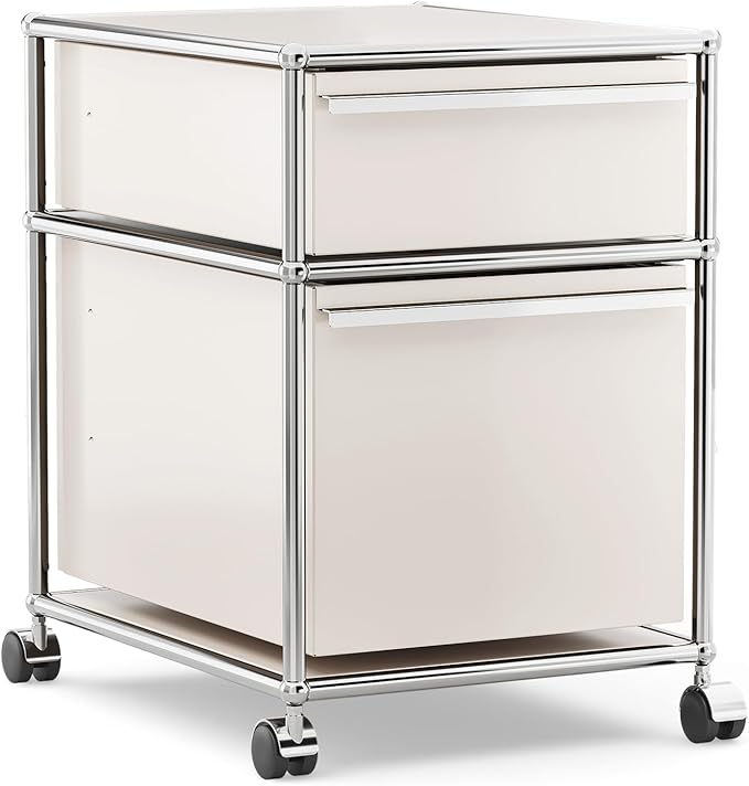 Modern Storage Cabinet Versatile Free-Standing Organizer for Home Office Décor, Green (White, L-16 D x 21" W x 24" H)