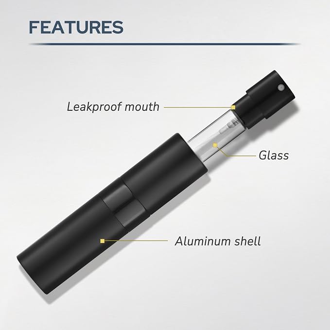 Fusupak Perfume Atomizer Travel Bottle Refillable: Cologne Sprayer Portable for Men - Mini Spray Empty for Refill - 8ml Small Size Green