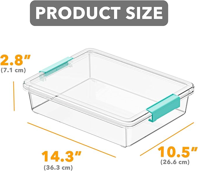 SpaceAid 6 Qt Plastic Storage Bins with Lids, Clear Sensory Bin Craft Organizers and Storage, Stackable Art Containers for Home, Office and School Supplies, 4 pack