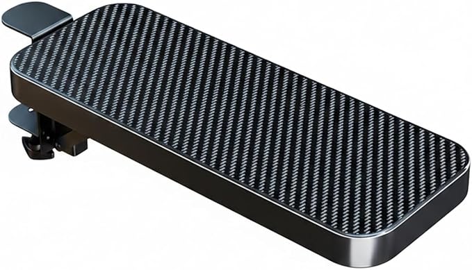 Foldable Desk Extension Board, Clamp-On Keyboard Platform with Carbon Fiber Texture, Space-Saving Arm Rest for Small Desks (1 PC)