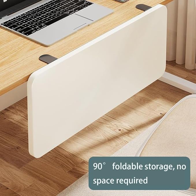 Desk Extender Tray, Punch-Free Clamp on 90° Foldable Keyboard Drawer Tray, Table Mount Armrest Shelf, Computer Elbow Arm Support (White, 27.6"*9.8"*0.5"/70cm*25cm*1.2cm)