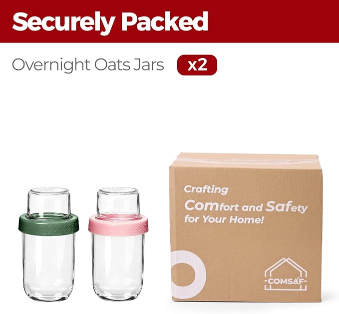 16+4 oz Glass Parfait Cups with Lids 2 Pack Yogurt To Go Containers | Dry Wet Separation, Overnight Oats Containers,Chia Pudding,Nuts, Fruit,Granola Toppings,Meal Prep Jars