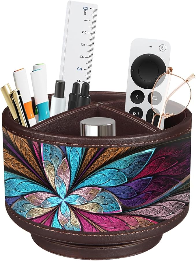 BIBELUN TV Remote Control Holder 360 Swivel Pen Holder Art Supply Organizer | Nightstand Organizer Caddy, Desk Accessories for Media Controllers Office Supplies, Living Room Bedside Table Decorations
