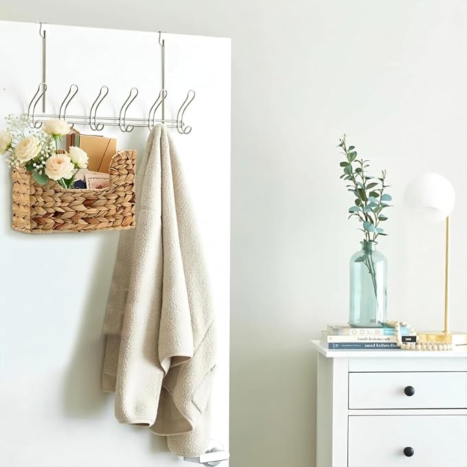 BTSKY Woven Hanging Magazine Holder, Water Hyacinth Magazine Basket, Wall Mounted Storage Basket for Books & Files, Wall File Organizer Magazine Rack with Handle for Home & Office - 11.8x4.3x7.9 Inch