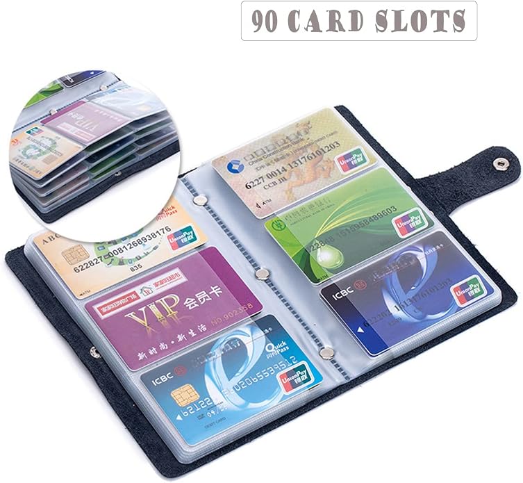 boshiho Leather Credit Card Holder Business Card Case Book Style 90 Count Name ID Card Holder Book