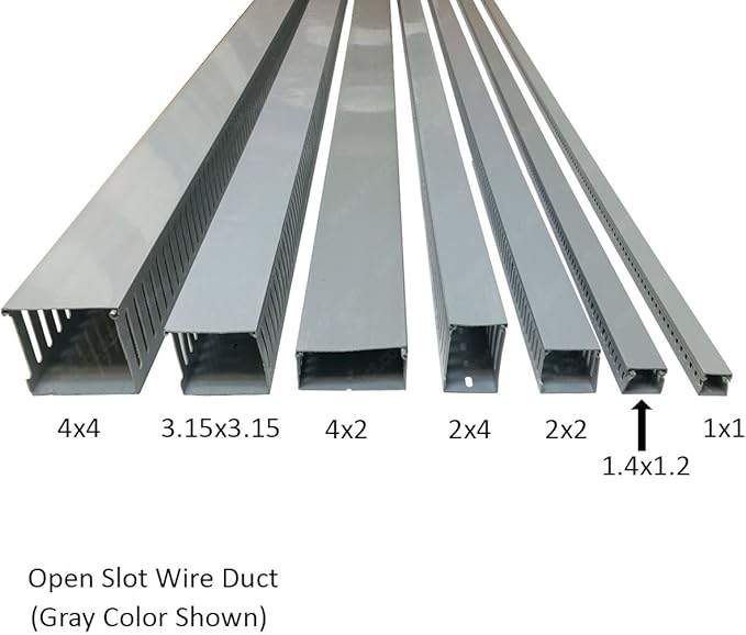 Electriduct 1" W x 2" H Open Slot Wire Duct Cable Raceway - 12 Sticks | 79 Feet - White