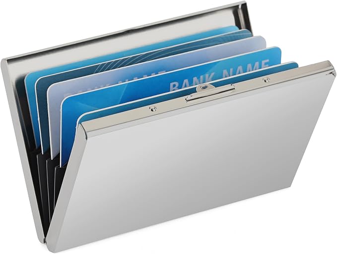 Stainless Steel Credit Card Wallet RFID Blocking Metal Case Pocket Business Card Holder for Women and Men