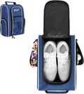 Wolt |Golf Shoe Bag for Travel- Zippered Shoes Carrier Bags with Ventilation & Double Outside Accessory Pocket for Socks, Tees, Golf Balls, Etc. for Women and Men (DarkBlue)