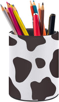 Cow Print Pen Holder Pencil Cup for Desk Organizer | Cute Makeup Brush Holder PU Multifunctional Office Suppliesfor Decor Home Classroom School