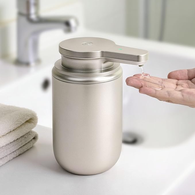 LAOPAO Automatic Soap Dispenser, Liquid Hand Soap Dispenser for Bathroom Kitchen Rechargeable Touchless Hand Soap Pump, 10oz