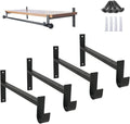 AddGrace Closet Rod Bracket Heavy Duty Shelf Brackets Black 10 Inch 4 Pack | Fit for Closet Wardrobe Laundry Room and Kitchen, with Hook, Store Above and Hang Below, Supports 66 lbs, Easy to Install