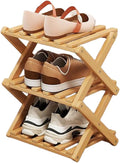 YYW Bamboo Shoe Rack, Foldable Vertical Free Standing Shoe Storage Shelf | Foldable design, Free standing for entryway or living room, Vertical shoe organizer, Space saving closet shelf