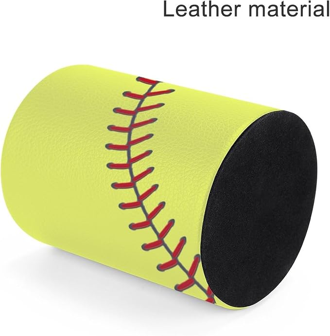 Softball Pen Holder Pencil Cup for Desk Organizer | Cute Makeup Brush Holder PU Multifunctional Office Suppliesfor Decor Home Classroom School