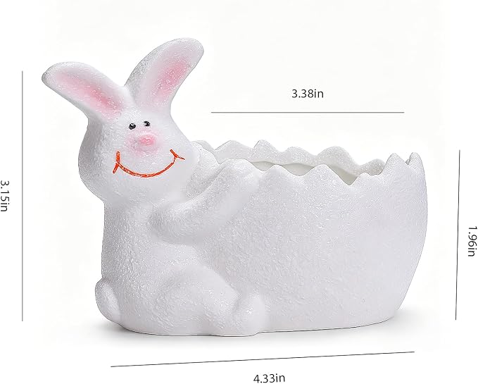 Ceramic Rabbit Shaped Pen Pencil Holder for Desk Decoration Accessories Rabbit Decor Makeup Brush Pen Cups Office School Ideal Gifts for Women, Mom or Birthdays
