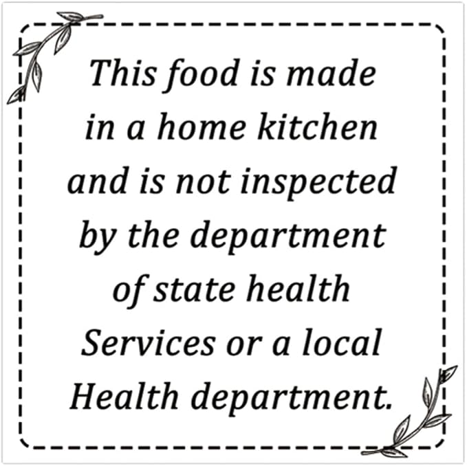 500Pcs Cottage Food Law Labels Waterproof Made in a Home Decal Stickers -2in Square Food Stickers Thermal Printed Labels Commercial Label Stickers for Home, Meal Prepping, Pantry (Square White)