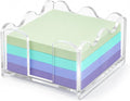 Clear Acrylic Sticky Note Holder Wavy Memo Pad Dispenser for Desk Storage | Acrylic Material, Elegant Wavy Border, Crystal Clear View, Compact Desk Organizer, Easy Access Top Opening