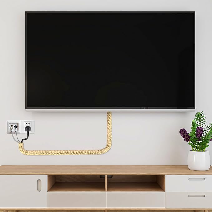 Cable Management Sleeve, Split Design, 10FT - 1 Inch, Beige | Cord Protectors from Pets | Heat & Abrasion Resistant Wire Loom | Automotive Wiring & Home Office Cable Organization