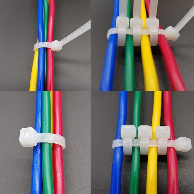 Superun Clear Zip Ties 6 Inch 40 Lbs White Cable Ties 100 Pack | Self-locking,Width 0.14",Max Bundle Diameter 1.37",Industrial Grade,fireproof,Heavy duty,For indoor and outdoor