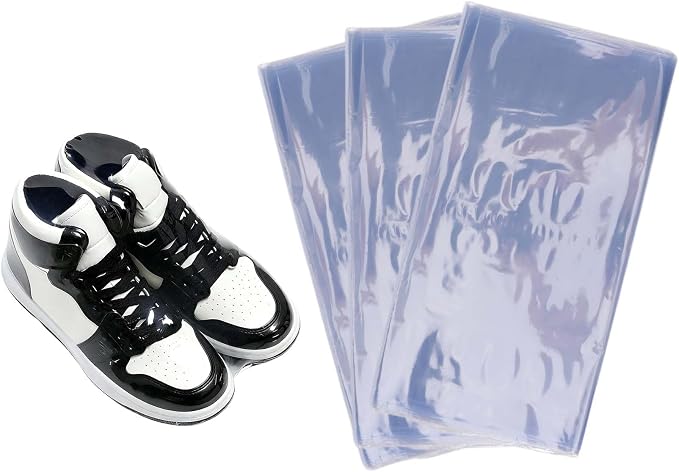 Shrink Wrap Bags, 100Pcs 14x 20 Inches Clear PVC Heat Seal Bags Film for Packagaing Gift Basket,Shoes,Jars,Large handicrafts, gift,cookie trays and Homemade DIY Projects