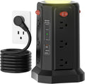 PASSUS Surge Protector Power Strip with PD 65W USB C Port, USB C Fast Desktop Charging Station with 12 Widely Spaced AC Outlets|4 USB C|1 USB A|Night Light, 10FT Extension Cord for Home Office Dorm